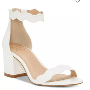 INC Hadwin Scallop Block Heel Ankle Strap Sandals US 9